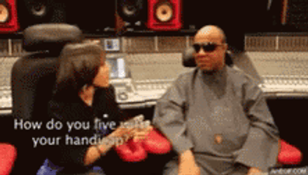 Stevie Wonder Funny Handicap Joke GIF