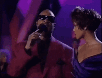 Stevie Wonder With Whitney Houston GIF