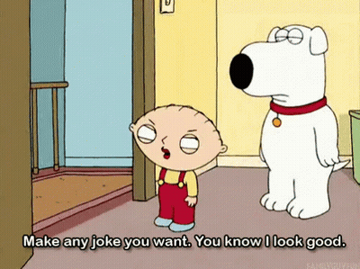 Stewie And Brian Saying Make Any Joke You Want GIF