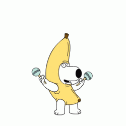 Stewie Friend Brian Griffin In Banana Costume Dancing GIF