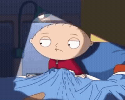 Stewie From Family Guy Is Laying In Bed GIF