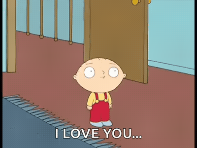 Stewie From Family Guy Says I Love You In Front Of A Door GIF