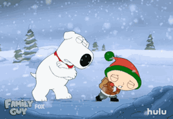 Stewie Griffin And Brian Snow Windy GIF