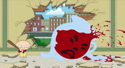 Stewie Griffin Hitting Kool Aid Glass GIF