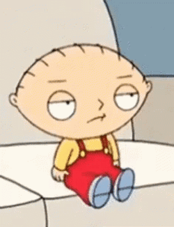 Stewie Griffin Slow Motion Looks Up GIF