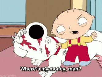 Stewie Punching Brian Wheres My Money GIF