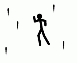Stick Figure Falling From The Sky GIF