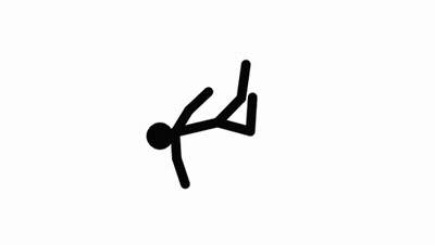 Stick Figure Falling Upside Down GIF