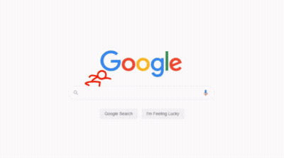 Stick Figure Flying With Flame GIF
