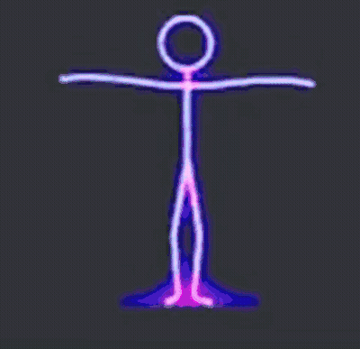 Stick Figure Glowing In The Dark Hands On Hips GIF