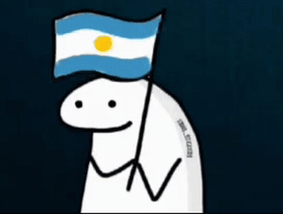 Stick Figure Holding Blue White Flag On Head GIF