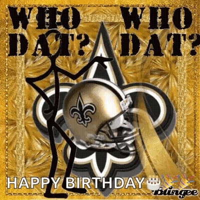 Stick Figure Holding Football Helmet Saying Who Dat GIF
