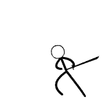 Stick Figure Holding Sword Sticker