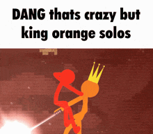 Stick Figure Holding Sword And Crown GIF