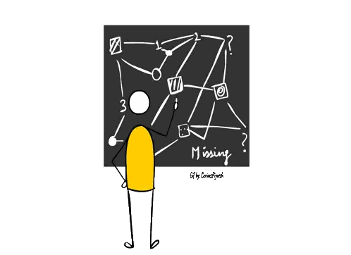 Stick Figure In Front Of Missing Word Blackboard Sticker
