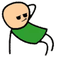 Stick Figure In Green Shirt Lying Down Sticker
