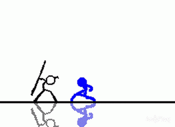 Stick Figure Intense Battle GIF
