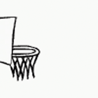 Stick Figure Jumping Into Basketball Hoop GIF