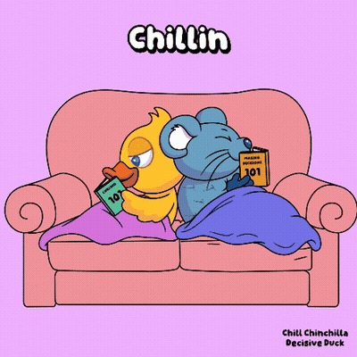 Stick Figure Laying In Hammock Saying Chillin GIF
