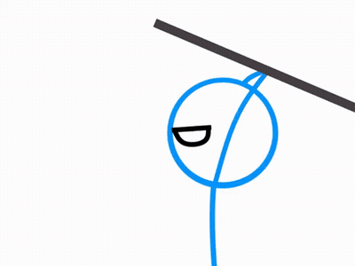 Stick Figure Next To Stop Sign GIF