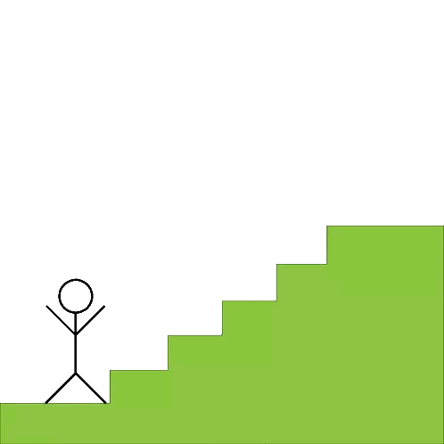 Stick Figure On Stairs With Red N Sticker