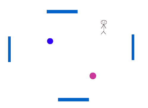 Stick Figure Playing Ping Pong With Purple Ball Sticker
