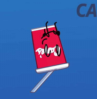 Stick Figure Poking Out Of Coca Cola Can GIF