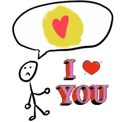 Stick Figure Saying I Love You Sticker