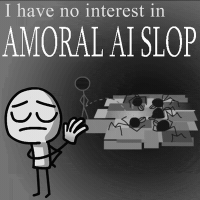 Stick Figure Says No Interest In Amoral AI Slop GIF