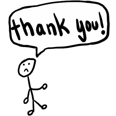 Stick Figure Says Thank You Sticker