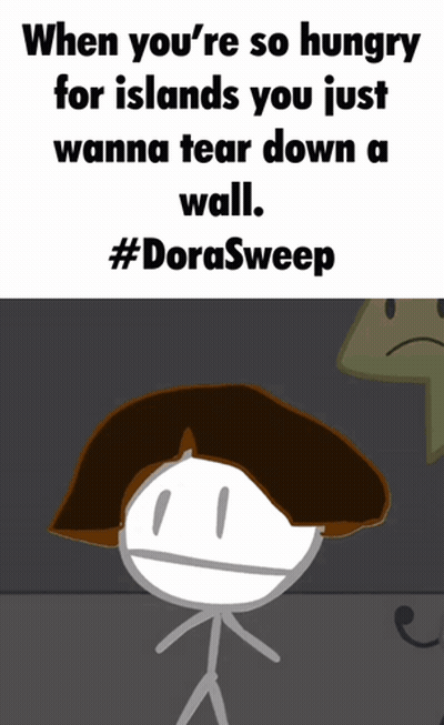 Stick Figure So Hungry For Islands Tear Down Wall GIF