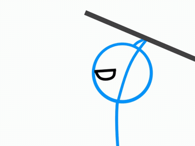 Stick Figure Standing Next To Red Stop Sign GIF