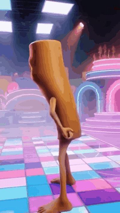 Stick Figure Standing On Colorful Dance Floor GIF
