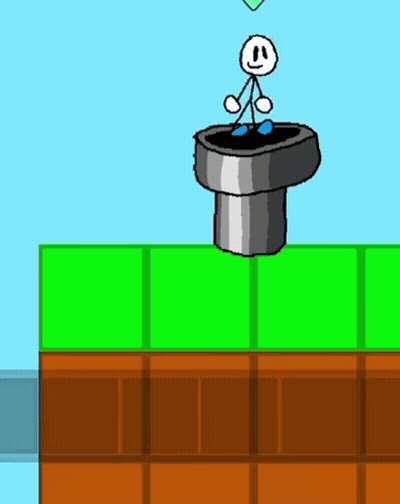 Stick Figure Standing Over Hole GIF