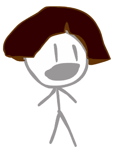 Stick Figure With Brown Hat And Gray Face Sticker