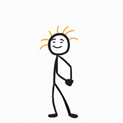 Stick Figure With Orange Hair Laughing GIF