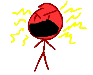 Stick Figure With Red Egg On Head Sticker