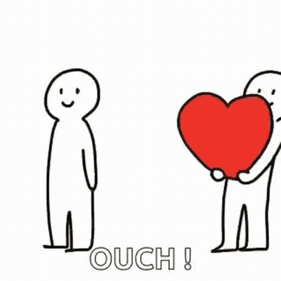 Stick Figures Holding Hands Near Heart GIF