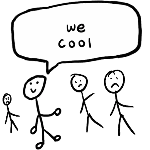 Stick Figures We Cool Sticker