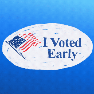 Sticker I Voted Early American Flag GIF