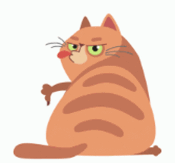Sticking Tongue Out Chubby Cat Thumbs Down GIF