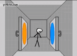 Stickman Pinned By Portals Animation GIF