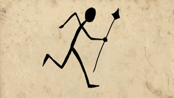 Stickman Running While Holding A Spear GIF