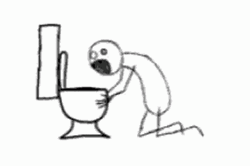 Stickman Throwing Up On Toilet Bowl GIF