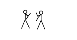 Stickman Uses Leg To Beat Opponent  GIF