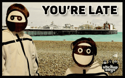 Stickup Boys Wearing Masks On Beach GIF