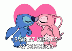 Stitch  Angel Sweet Kisses Pink Heaty XOXO GIF