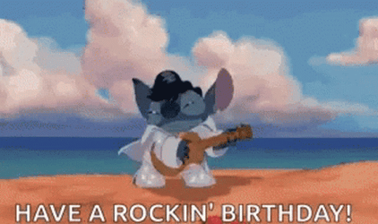 Stitch Beach Birthday Dance GIF