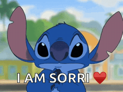 Stitch Cartoon Saying I Am Sorri GIF