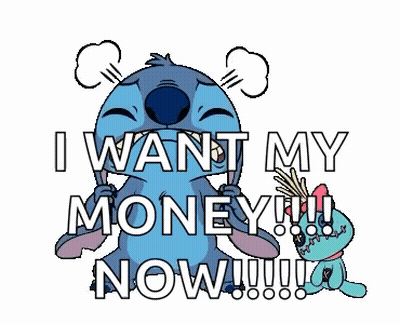 Stitch Crying Saying I Want My Money Now GIF